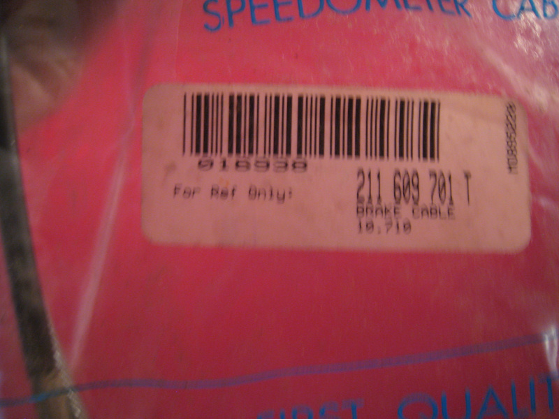 VW Parking Brake Cable - 1972-79 Bus