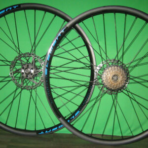 New 24″ MTB Wheelset – Disc Brakes, 7-Speed Cassette, Rotors, Schrader – Never Ridden New 24″ MTB Wheelset – Disc Brakes, 7-Speed Cassette, Rotors, Schrader – Never Ridden